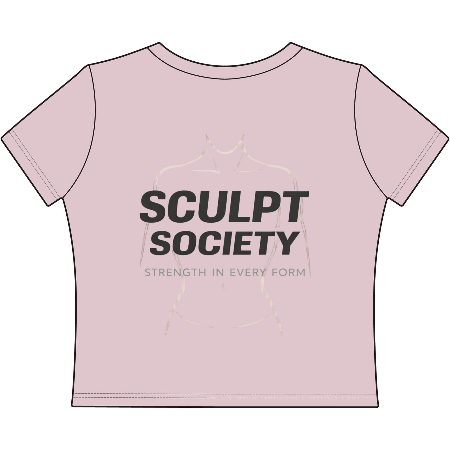 Sculpt Society Women’s Baby Tee – Strength In Every Form Fitness Crop Top