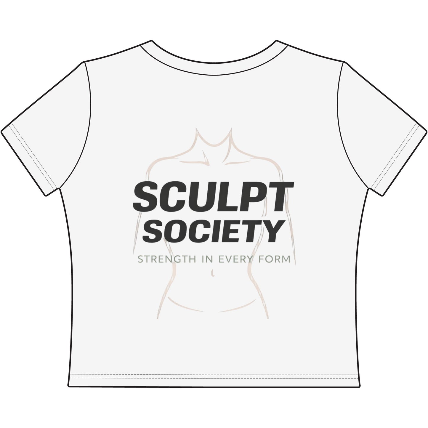 Sculpt Society Women’s Baby Tee – Strength In Every Form Fitness Crop Top