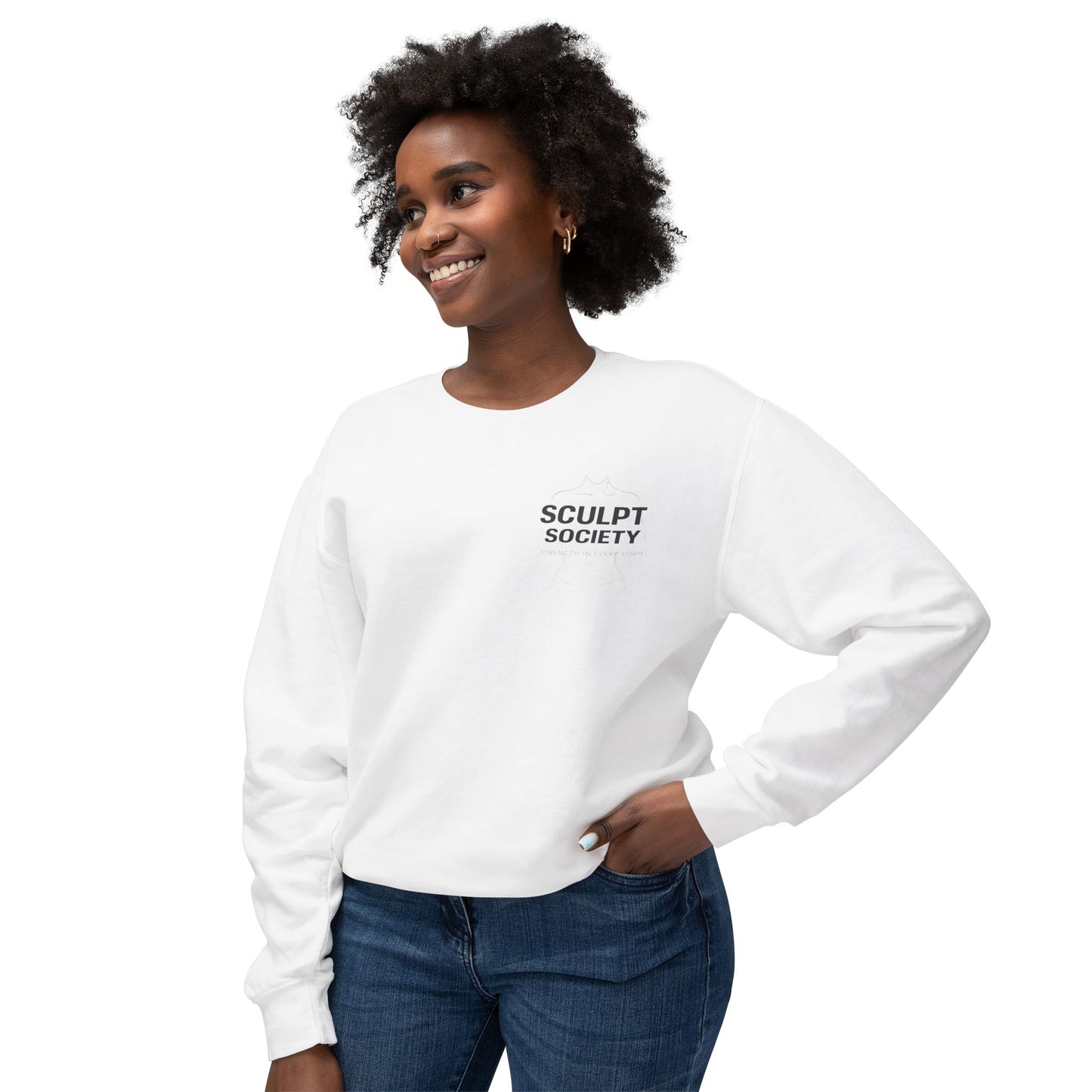 Sculpt Society Crewneck Sweatshirt — Fitness Graphic Lightweight Pullover
