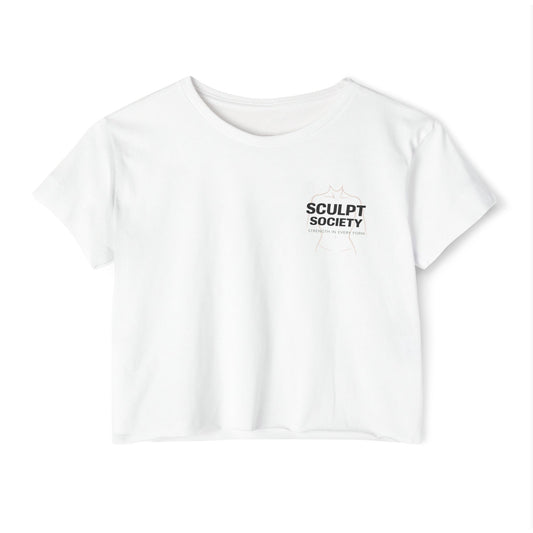 Sculpt Society Women's Crop Top — 'Strength in Every Form' Festival Tee
