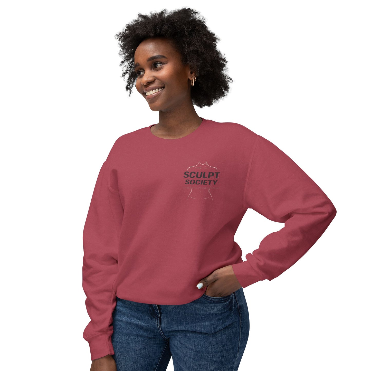 Sculpt Society Crewneck Sweatshirt — Fitness Graphic Lightweight Pullover