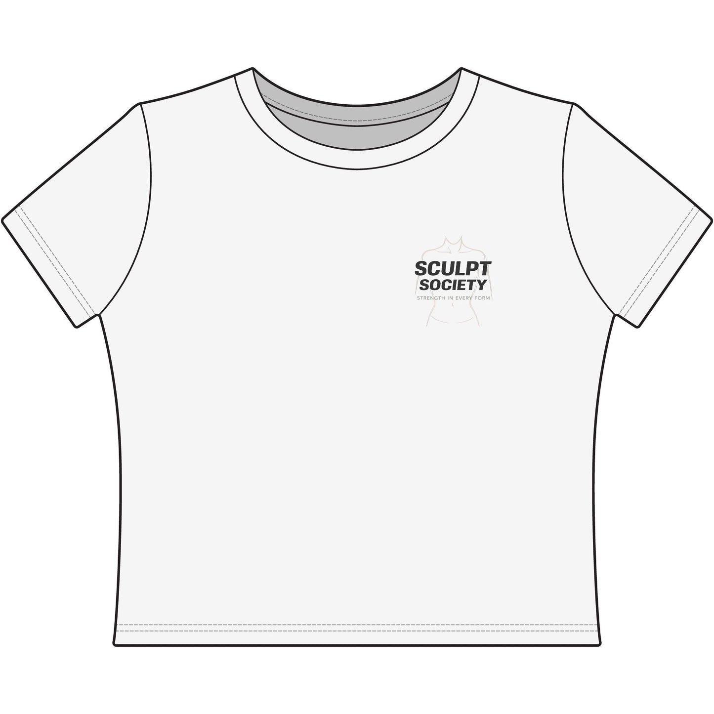 Sculpt Society Women’s Baby Tee – Strength In Every Form Fitness Crop Top