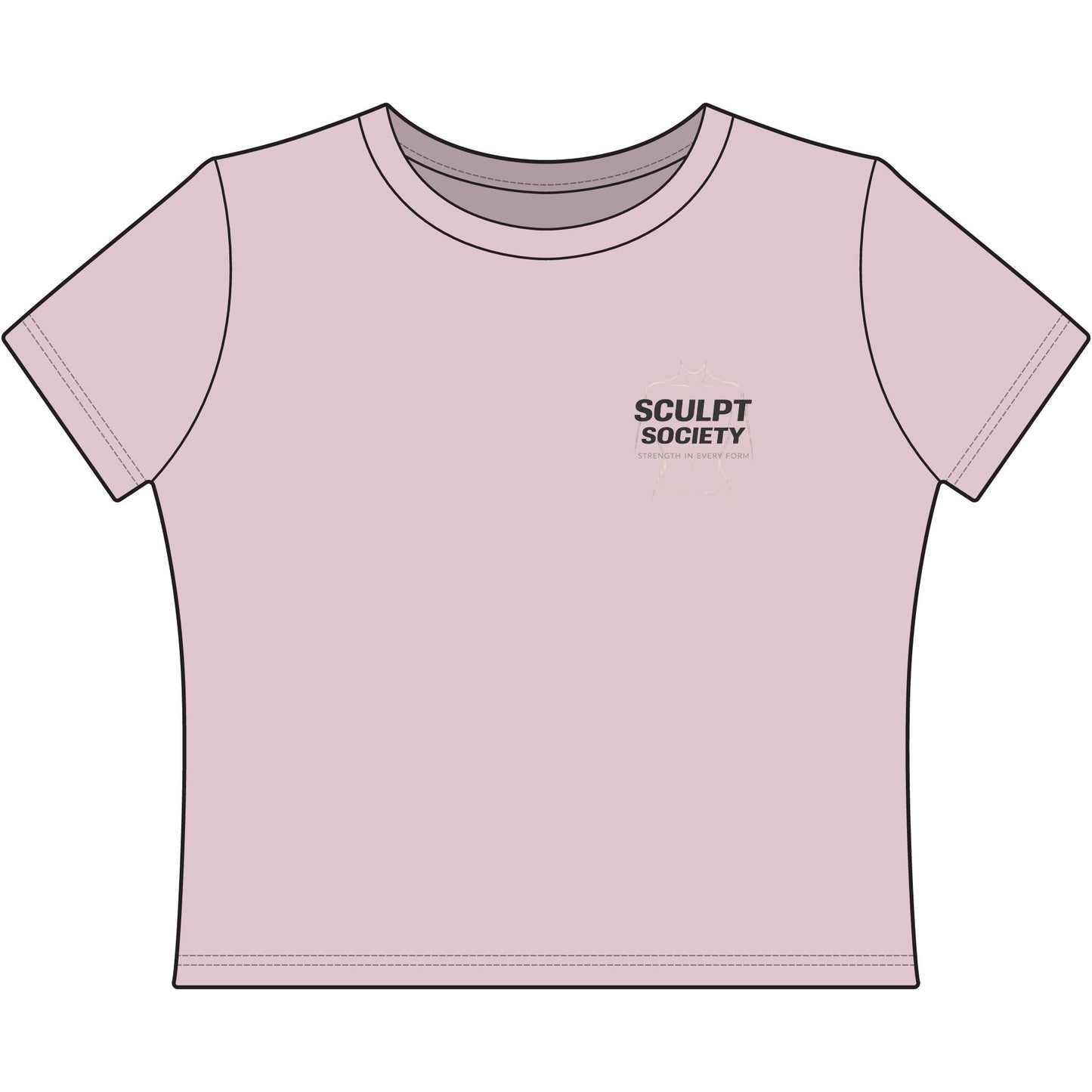 Sculpt Society Women’s Baby Tee – Strength In Every Form Fitness Crop Top