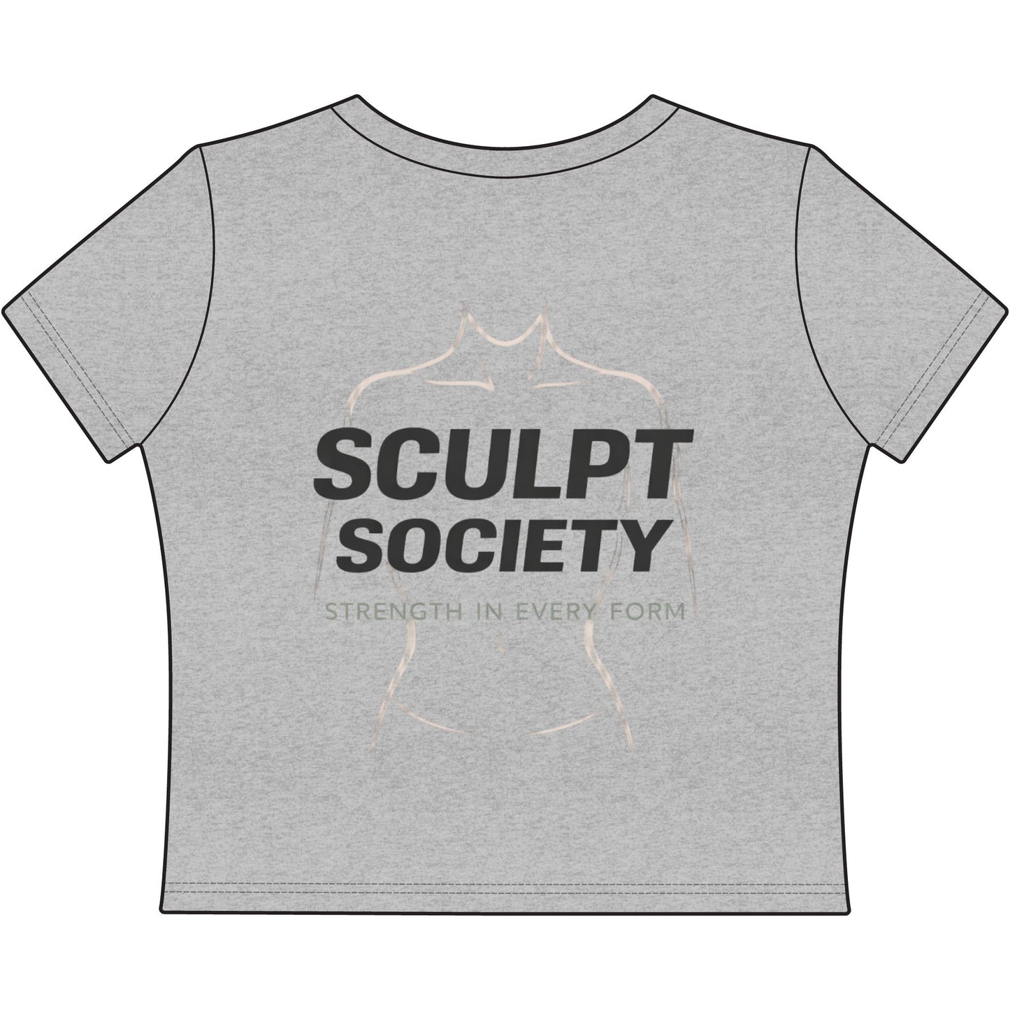 Sculpt Society Women’s Baby Tee – Strength In Every Form Fitness Crop Top
