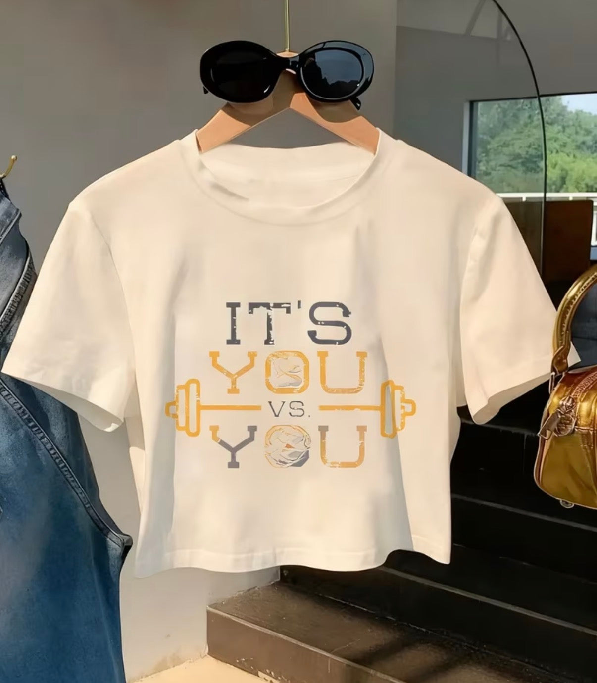 Women's "It's You Vs You" Cropped T-Shirt